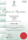 Magic Precision is ISO 9001 certified.